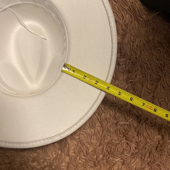 Boho/western White wool feather hat main image 9